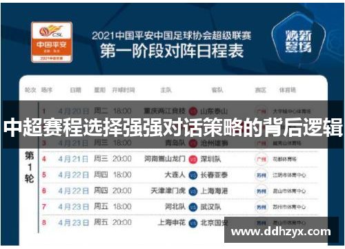 中超赛程选择强强对话策略的背后逻辑
